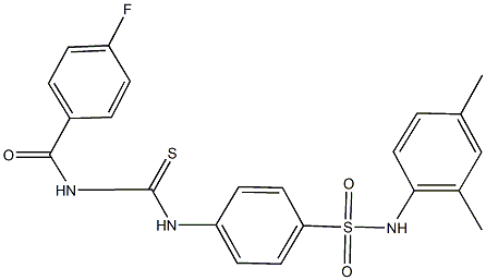 N-(2,4-dimethylphenyl)-4-({[(4-fluorobenzoyl)amino]carbothioyl}amino)benzenesulfonamide Struktur