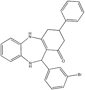 11-(3-bromophenyl)-3-phenyl-2,3,4,5,10,11-hexahydro-1H-dibenzo[b,e][1,4]diazepin-1-one Struktur