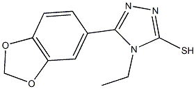 5-(1,3-benzodioxol-5-yl)-4-ethyl-4H-1,2,4-triazol-3-yl hydrosulfide Struktur