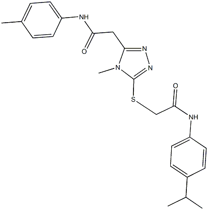 2-(5-{[2-(4-isopropylanilino)-2-oxoethyl]sulfanyl}-4-methyl-4H-1,2,4-triazol-3-yl)-N-(4-methylphenyl)acetamide Struktur