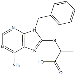 2-[(6-amino-9-benzyl-9H-purin-8-yl)sulfanyl]propanoic acid Struktur