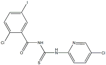 N-(2-chloro-5-iodobenzoyl)-N'-(5-chloro-2-pyridinyl)thiourea Struktur