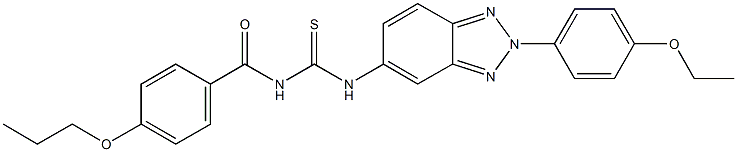 N-[2-(4-ethoxyphenyl)-2H-1,2,3-benzotriazol-5-yl]-N'-(4-propoxybenzoyl)thiourea Struktur