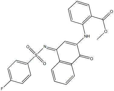 methyl 2-[(4-{[(4-fluorophenyl)sulfonyl]imino}-1-oxo-1,4-dihydro-2-naphthalenyl)amino]benzoate Struktur