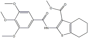 methyl 2-[(3,4,5-trimethoxybenzoyl)amino]-4,5,6,7-tetrahydro-1-benzothiophene-3-carboxylate Struktur