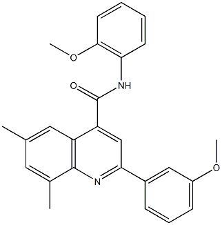 N-(2-methoxyphenyl)-2-(3-methoxyphenyl)-6,8-dimethyl-4-quinolinecarboxamide Struktur