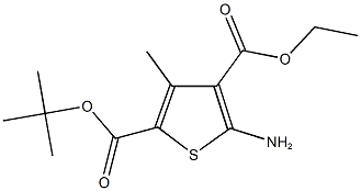 2-tert-butyl 4-ethyl 5-amino-3-methyl-2,4-thiophenedicarboxylate Struktur