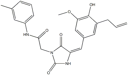 2-[4-(3-allyl-4-hydroxy-5-methoxybenzylidene)-2,5-dioxo-1-imidazolidinyl]-N-(3-methylphenyl)acetamide Struktur