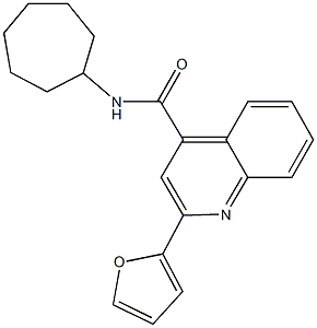 N-cycloheptyl-2-(2-furyl)-4-quinolinecarboxamide Struktur