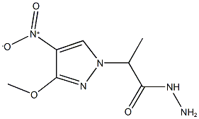 2-{4-nitro-3-methoxy-1H-pyrazol-1-yl}propanohydrazide Struktur