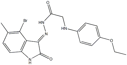 N'-(4-bromo-5-methyl-2-oxo-1,2-dihydro-3H-indol-3-ylidene)-2-(4-ethoxyanilino)acetohydrazide Struktur