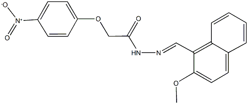 2-{4-nitrophenoxy}-N'-[(2-methoxy-1-naphthyl)methylene]acetohydrazide Struktur