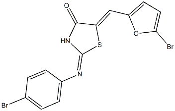 5-[(5-bromo-2-furyl)methylene]-2-[(4-bromophenyl)imino]-1,3-thiazolidin-4-one Struktur