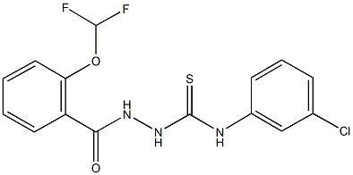 N-(3-chlorophenyl)-2-[2-(difluoromethoxy)benzoyl]hydrazinecarbothioamide Struktur