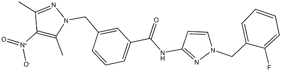 N-[1-(2-fluorobenzyl)-1H-pyrazol-3-yl]-3-({4-nitro-3,5-dimethyl-1H-pyrazol-1-yl}methyl)benzamide Struktur