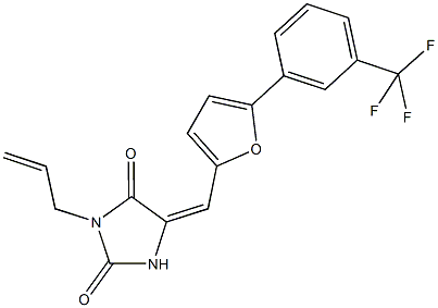 3-allyl-5-({5-[3-(trifluoromethyl)phenyl]-2-furyl}methylene)-2,4-imidazolidinedione Struktur