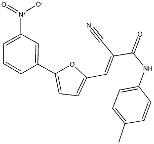 2-cyano-3-(5-{3-nitrophenyl}-2-furyl)-N-(4-methylphenyl)acrylamide Struktur