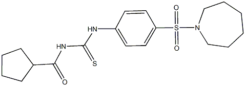 N-[4-(1-azepanylsulfonyl)phenyl]-N'-(cyclopentylcarbonyl)thiourea Struktur