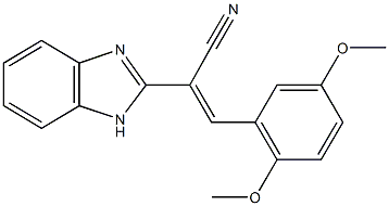 2-(1H-benzimidazol-2-yl)-3-(2,5-dimethoxyphenyl)acrylonitrile Struktur