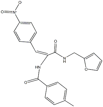 N-(1-{[(2-furylmethyl)amino]carbonyl}-2-{4-nitrophenyl}vinyl)-4-methylbenzamide Struktur