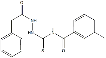 3-methyl-N-{[2-(phenylacetyl)hydrazino]carbothioyl}benzamide Struktur