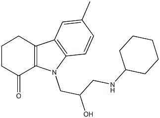 9-[3-(cyclohexylamino)-2-hydroxypropyl]-6-methyl-2,3,4,9-tetrahydro-1H-carbazol-1-one Struktur