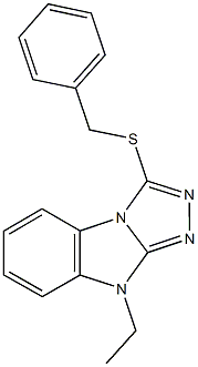 3-(benzylsulfanyl)-9-ethyl-9H-[1,2,4]triazolo[4,3-a]benzimidazole Struktur