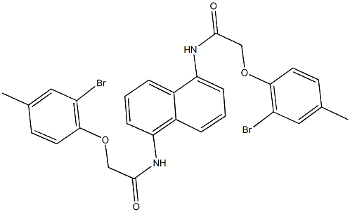 2-(2-bromo-4-methylphenoxy)-N-(5-{[(2-bromo-4-methylphenoxy)acetyl]amino}-1-naphthyl)acetamide Struktur