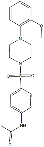 N-(4-{[4-(2-methoxyphenyl)-1-piperazinyl]sulfonyl}phenyl)acetamide Struktur