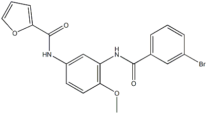 N-{3-[(3-bromobenzoyl)amino]-4-methoxyphenyl}-2-furamide Struktur