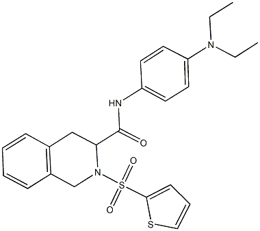 N-[4-(diethylamino)phenyl]-2-(2-thienylsulfonyl)-1,2,3,4-tetrahydro-3-isoquinolinecarboxamide Struktur