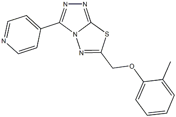 6-[(2-methylphenoxy)methyl]-3-(4-pyridinyl)[1,2,4]triazolo[3,4-b][1,3,4]thiadiazole Struktur