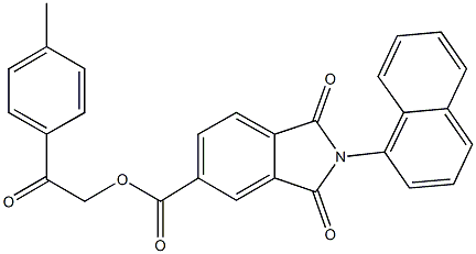 2-(4-methylphenyl)-2-oxoethyl 2-(1-naphthyl)-1,3-dioxo-5-isoindolinecarboxylate Struktur