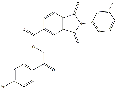 2-(4-bromophenyl)-2-oxoethyl 2-(3-methylphenyl)-1,3-dioxoisoindoline-5-carboxylate Struktur