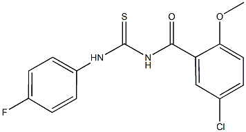 N-(5-chloro-2-methoxybenzoyl)-N'-(4-fluorophenyl)thiourea Struktur