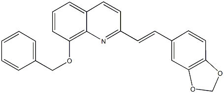 2-[2-(1,3-benzodioxol-5-yl)vinyl]-8-quinolinyl benzyl ether Struktur