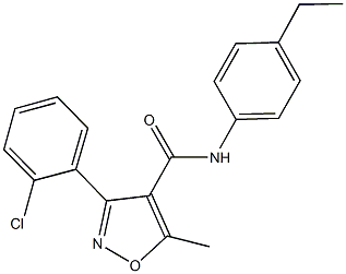 3-(2-chlorophenyl)-N-(4-ethylphenyl)-5-methyl-4-isoxazolecarboxamide Struktur