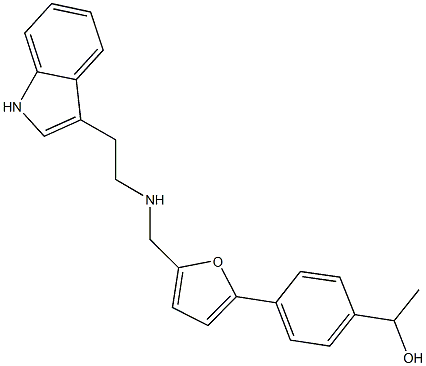 1-{4-[5-({[2-(1H-indol-3-yl)ethyl]amino}methyl)-2-furyl]phenyl}ethanol Struktur