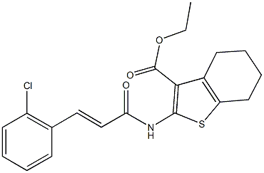 ethyl 2-{[3-(2-chlorophenyl)acryloyl]amino}-4,5,6,7-tetrahydro-1-benzothiophene-3-carboxylate Struktur