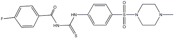 N-(4-fluorobenzoyl)-N'-{4-[(4-methyl-1-piperazinyl)sulfonyl]phenyl}thiourea Struktur