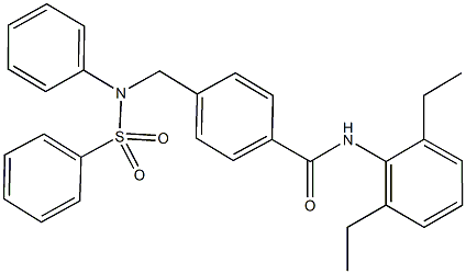 N-(2,6-diethylphenyl)-4-{[(phenylsulfonyl)anilino]methyl}benzamide Struktur