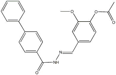 4-[2-([1,1'-biphenyl]-4-ylcarbonyl)carbohydrazonoyl]-2-methoxyphenyl acetate Struktur