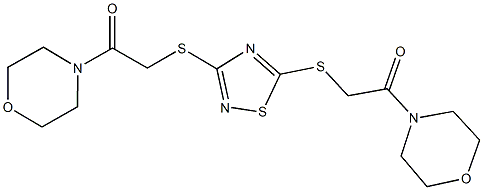 4-{[(5-{[2-(4-morpholinyl)-2-oxoethyl]sulfanyl}-1,2,4-thiadiazol-3-yl)sulfanyl]acetyl}morpholine Struktur