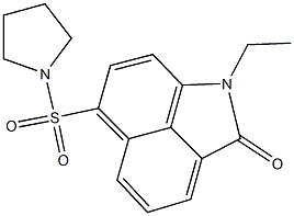 1-ethyl-6-(1-pyrrolidinylsulfonyl)benzo[cd]indol-2(1H)-one Struktur