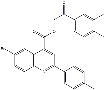 2-(3,4-dimethylphenyl)-2-oxoethyl 6-bromo-2-(4-methylphenyl)-4-quinolinecarboxylate Struktur