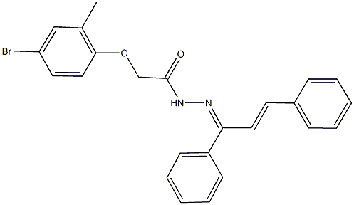 2-(4-bromo-2-methylphenoxy)-N'-(1,3-diphenyl-2-propenylidene)acetohydrazide Struktur