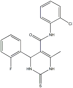 N-(2-chlorophenyl)-4-(2-fluorophenyl)-6-methyl-2-thioxo-1,2,3,4-tetrahydro-5-pyrimidinecarboxamide Struktur