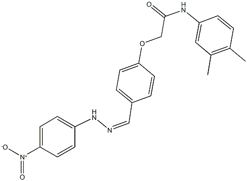 N-(3,4-dimethylphenyl)-2-[4-(2-{4-nitrophenyl}carbohydrazonoyl)phenoxy]acetamide Struktur