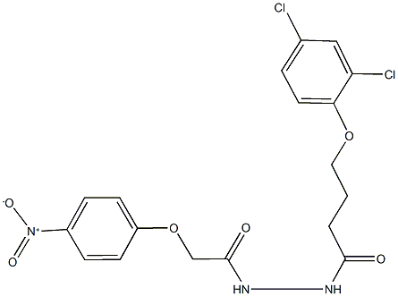 N'-[4-(2,4-dichlorophenoxy)butanoyl]-2-{4-nitrophenoxy}acetohydrazide Struktur