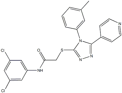 N-(3,5-dichlorophenyl)-2-{[4-(3-methylphenyl)-5-(4-pyridinyl)-4H-1,2,4-triazol-3-yl]sulfanyl}acetamide Struktur